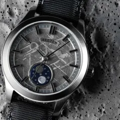 Selten 00.00 Natural Meteorite on a lunar-surface backdrop