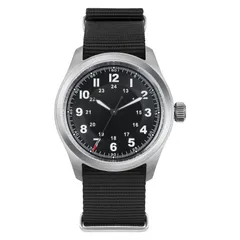 Militado ML08 (VH31) with black field dial without logo on black nylon strap