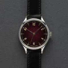 anOrdain Model 1 35mm Plum Fumé, vitreous enamel dial, on black shell cordovan strap