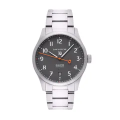 Oak & Oscar Olmsted Windup Edition, grey dial with date at 6, on steel bracelet