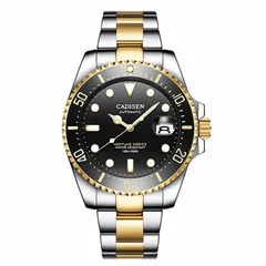 Cadisen C8177 with black dial, gold-tone bezel and two-tone bracelet