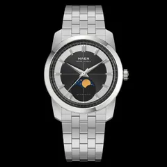 MAEN Lunar Classic 36 M7.1.4 with graphite dial on flat-link bracelet