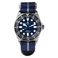 Tactical Frog Titanium FX-Diving V4 with blue dial and black bezel on nylon strap