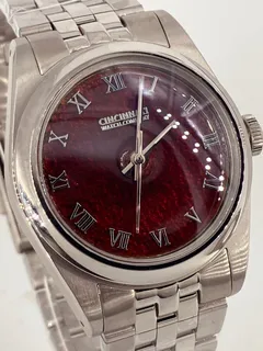 Cincinnati Watch Company Enamel over Hammered Finish, rust red, second view