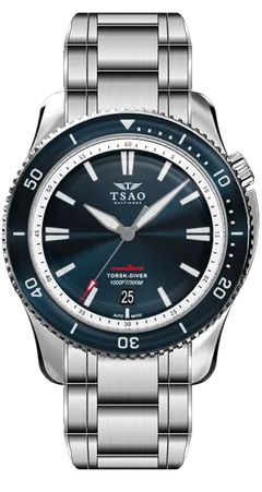 Tsao Baltimore Steel Torsk-Diver Midnight Blue on the steel bracelet