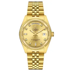Cadisen C8229 with gold dial in a gold-tone case and jubilee bracelet