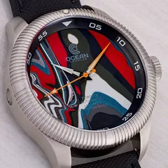 Ocean Crawler Champion Diver, Fordite Unique Piece Fiery Red