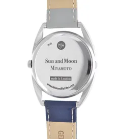 Mr Jones Sun and Moon Miyamoto steel caseback engraved with the title and 70-V5