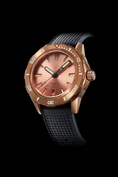 Zelos Swordfish 40mm Bronze Salmon, salmon dial and bronze bezel