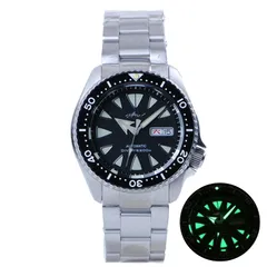 Heimdallr SKX007 Monster with black Monster-style dial on 3-link bracelet