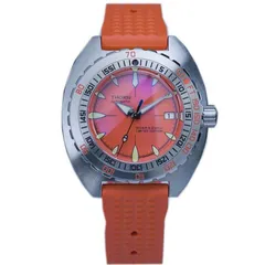 Thorn Sub 300T with orange dial in the steel case on an orange rubber strap