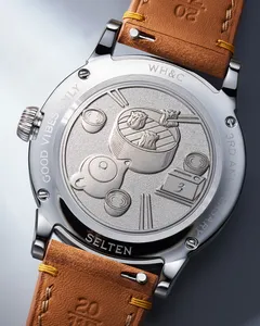 Selten Yum Cha solid caseback with stamped dim sum illustration