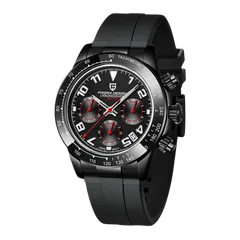 Pagani Design PD-1687 with black-coated case and black dial on rubber strap