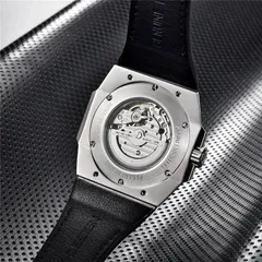Pagani Design PD-YS007 display caseback held by screws, engraved 10BAR/100M, showing a Miyota movement with a rotor marked "Miyota Co Japan" and "Twenty-one 21 jewels"