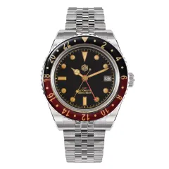 San Martin SN005-B3 GMT with aged black dial