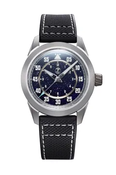 Zelos Eagle 2 Ti Aventurine, dark blue aventurine glass dial