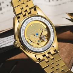 Cadisen C8053 display caseback showing the automatic movement