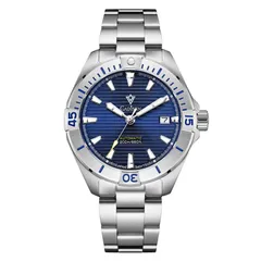 Cadisen C8218 with blue lined dial and blue bezel numerals