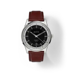 Bravur BW003 Black on a brown leather strap