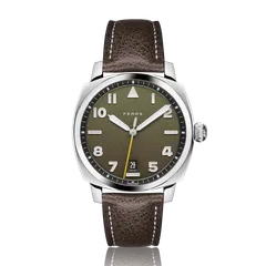 Fears Brunswick 40 Filton Squadron Green with green gradient pilot's dial on a brown leather strap