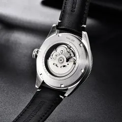 Pagani Design PD-1649 display caseback engraved "PD-1649" showing a Seiko NH35-type rotor