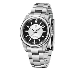 Pagani Design PD-1764 with white and black two-tone dial on steel Oyster-style bracelet