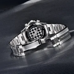 Pagani Design PD-1676 caseback with checkered-flag and racing-car decoration