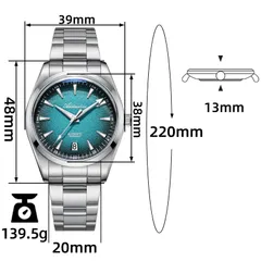Addiesdive AD2094 dimension graphic (39mm, 48mm lug-to-lug, 13mm, 20mm, 139.5g)