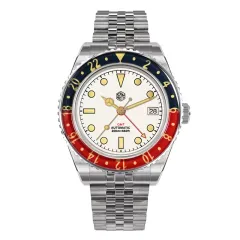 San Martin SN005-B1 GMT with enamel white dial