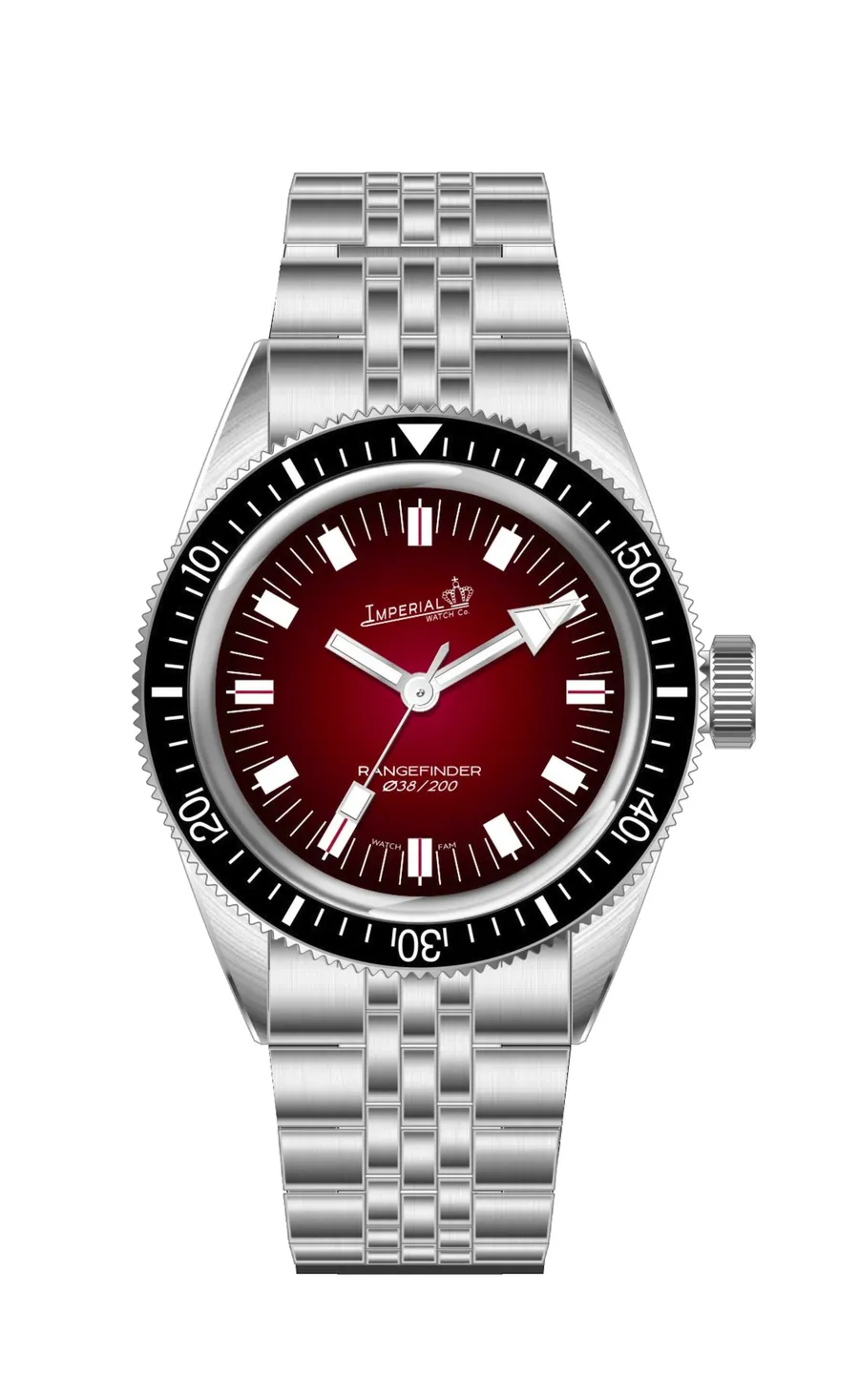 Imperial Rangefinder Heritage Cherry, red gradient dial (render; designed with @talkingabouttime)