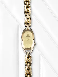 March LA.B Oblongue Drapée Gold, gold PVD case