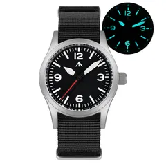 Militado ML05B, 3-6-9-12 Red Seconds dial, on nylon strap