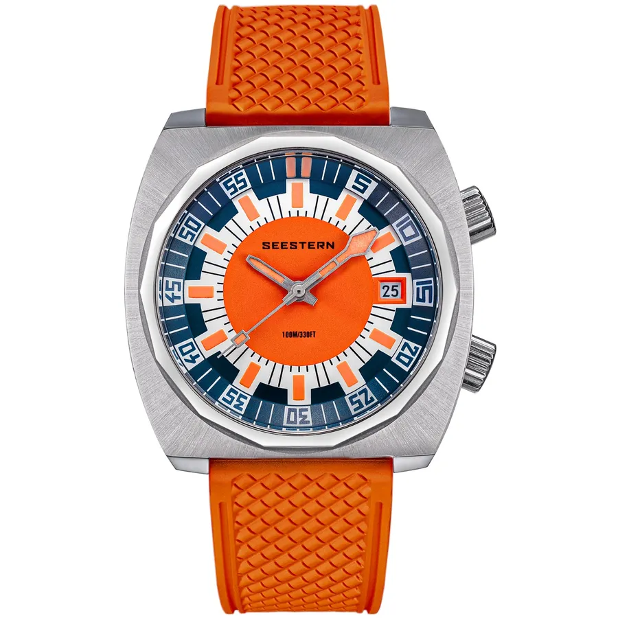 Seestern S471.01.O with orange dial on orange rubber strap