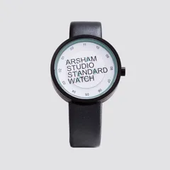 Daniel Arsham x Anicorn Studio Standard Watch with the words ARSHAM STUDIO STANDARD WATCH on white discs
