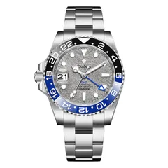 Cadisen C8217 with grey meteorite-pattern dial and black and blue bezel