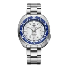 Addiesdive AD2507 with white striped dial and blue ceramic bezel