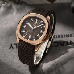 Watchdives WD008 in a rose-gold-tone case with brown dial on a brown strap