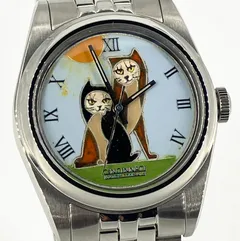 Cincinnati Watch Company Two Cats in Front of the Sun, close-up of the dial