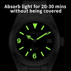 Addiesdive AD2556 lume shot of the C3 version, glowing green