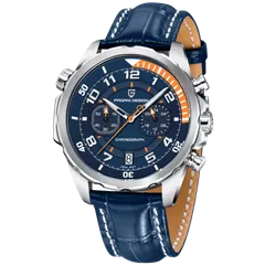 Pagani Design PD-1811 chronograph with blue dial on blue leather strap