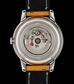 Mr Jones The Indefatigable Sphinx display caseback showing the jump-hour movement