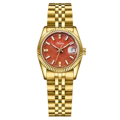 Addies AW25912 in gold tone with red aventurine dial