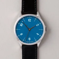 anOrdain Model 1 41mm Teal, vitreous enamel dial, on black shell cordovan strap
