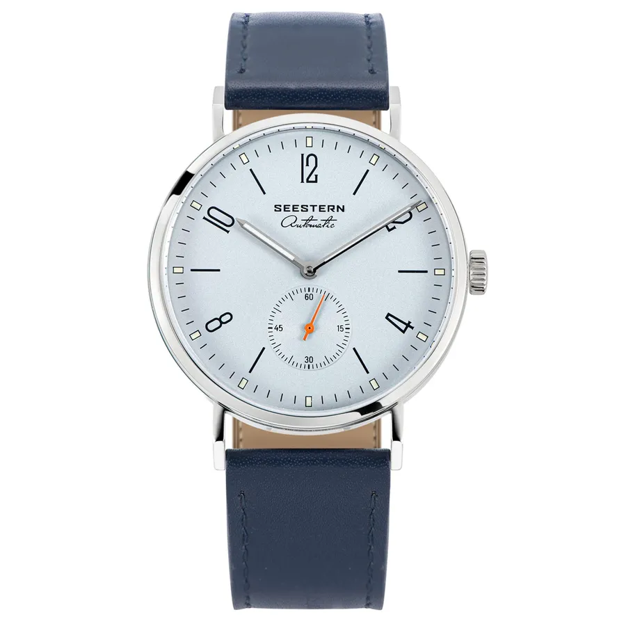 Seestern Original S382.01.E with light blue dial on blue leather strap