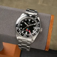 Raven MCTP 39mm GMT, black dial with Warfighters logo, 24-hour bezel