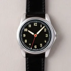 anOrdain Model 2 39.5mm Porcelain, black glazed porcelain dial with gold-plated hands and red seconds hand, on black shell cordovan strap