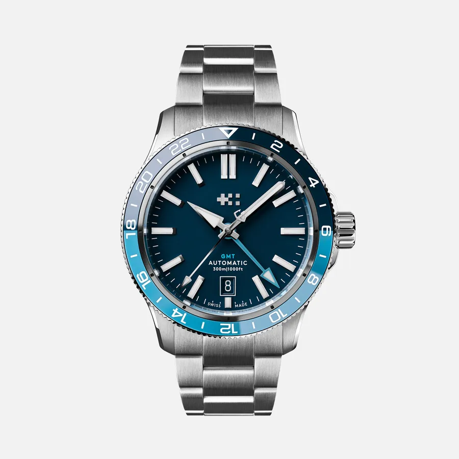 Christopher Ward C60 Trident GMT 300 40mm, blue dial on Bader bracelet