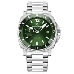 Pagani Design PD-1820 with green dial and green bezel on steel bracelet