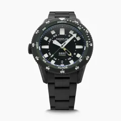 Nodus Sector Deep Pioneer NVG, black DLC case and bracelet, green ceramic compass insert