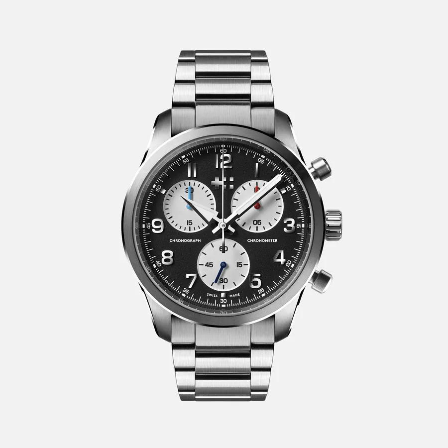 Christopher Ward C63 Valour, Black dial on Bader bracelet